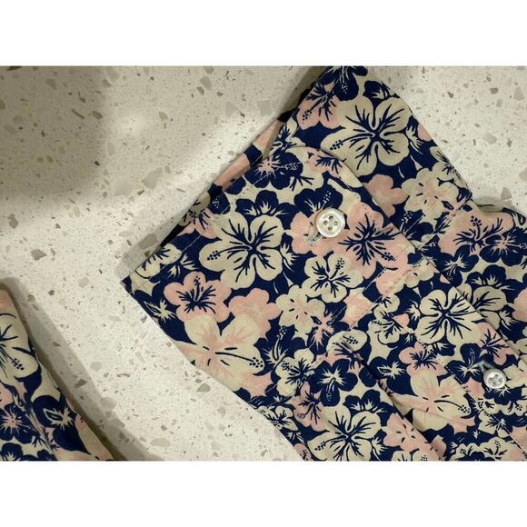 J. Crew slim fit organic cotton womens floral button up blouse L - Picture 4 of 10